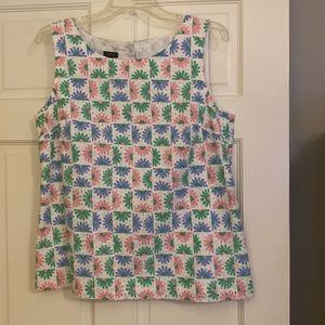 Talbots sleeveless pink, blue light purple flower top